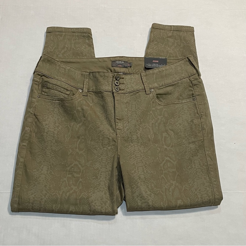 Torrid Denim Snake Skin Reptile Print Brown Jeggings, Plus Size 20R, New NWT